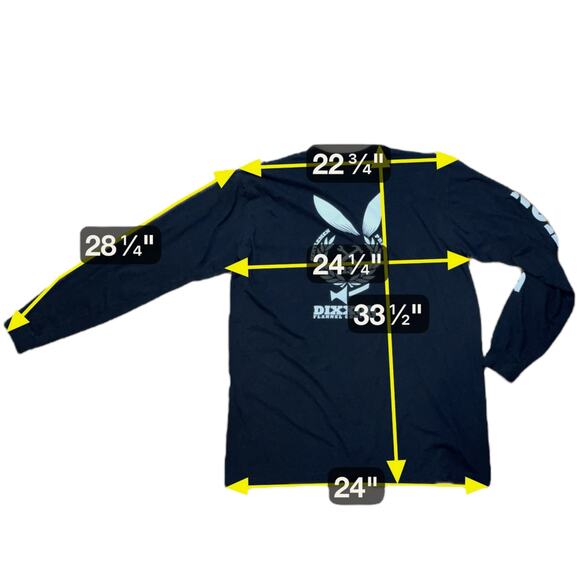Dixxon Flannel Co T-Shirt Mens Black Long Sleeve Logo Rabbit Ears Size 2XL FLAW - Picture 8 of 8